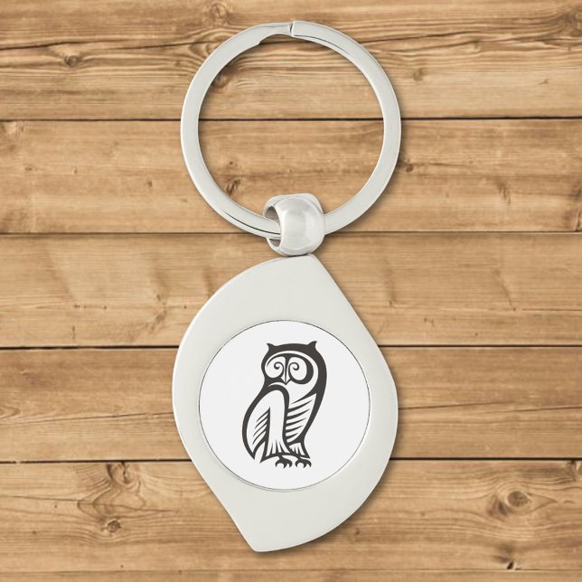 Porte-clés Symbole hibou noir (Créateur téléchargé)