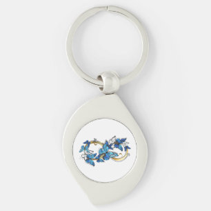 Porte-clés Symbole infini de papillons Morpho bleus