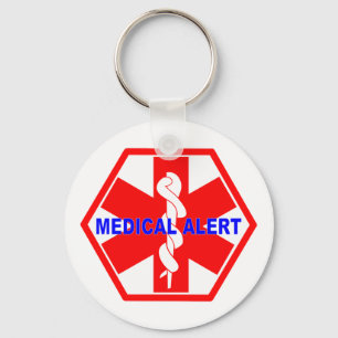PORTE-CLÉS SYMBOLE MÉDICALE D'IDENTIFICATION D'ALERTE