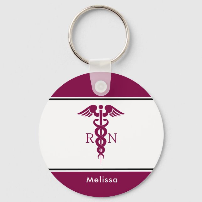 Porte-clés Symbole Médicale simple Red Caduceus Nurse (Recto)
