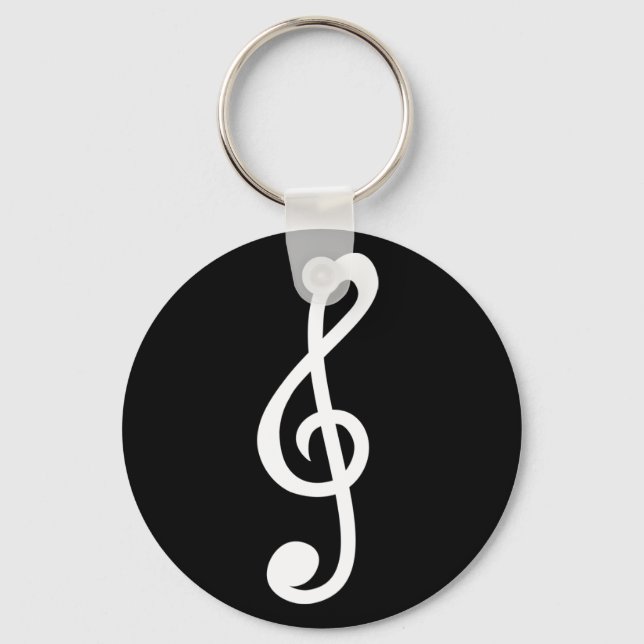 Porte-clés Symbole minimaliste de notes musicales de Clef sim (Recto)
