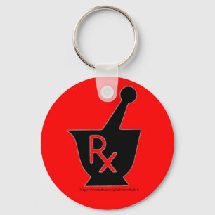 Porte-clés Symbole mortier et pilon de pharmacie