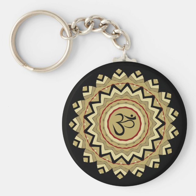 Porte-clés Symbole Om de Yoga de Mandala Spirituelle Rétro Gé (Devant)