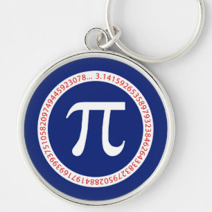 Porte-clés Symbole Pi en cercle sur bleu marine