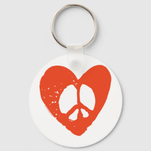 Porte-clés Symbole rouge du coeur de Grunge