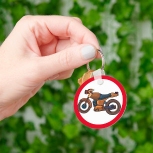 Porte-clés Symbole routier de moto