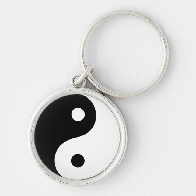 Porte-clés Symbole taoïste Yin Yang noir et blanc (Devant)