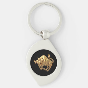 Porte-clés Symbole taureau du signe Zodiaque du Taurus d'or