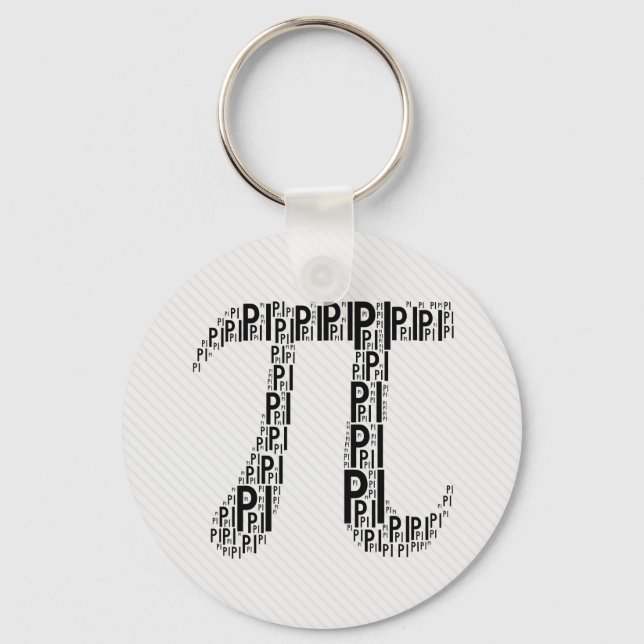 Porte-clés Symbole texte tapé Pi noir | Porte - clés mathémat (Recto)