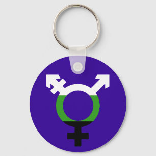 Porte-clés Symbole trans de drapeau Neutrois