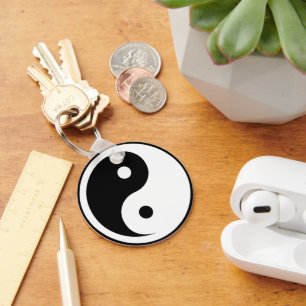 Porte-clés Symbole Yin Yang - tatouage solide design 2