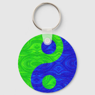 Porte-clés Symbole Yin Yang vert et bleu Porte - clé