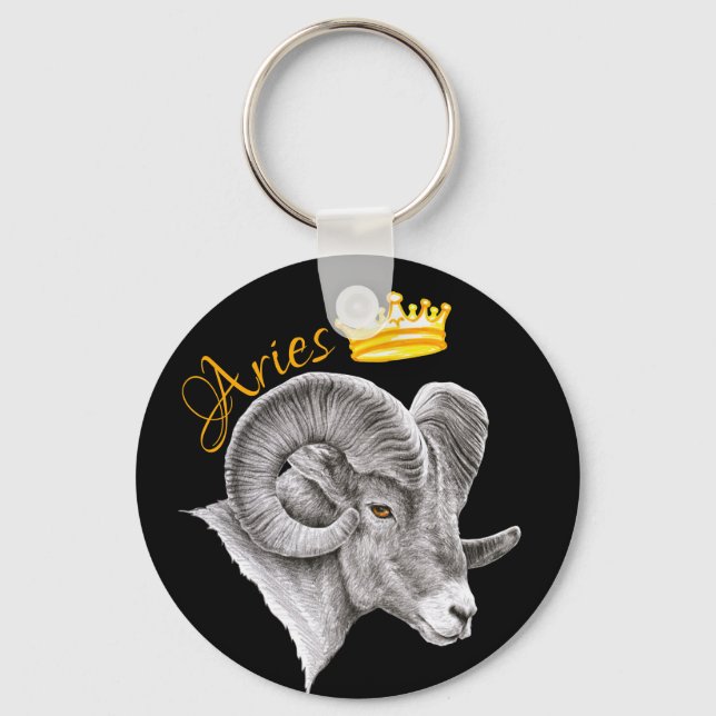 Porte-clés SYMBOLE Zodiaque Aries Bighorn bélier et l'art ani (Recto)