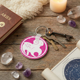 Porte-clés SYMBOLE Zodiaque Aries Grunge Ram Rose Astrologie