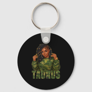 Porte-clés Symbole Zodiaque Camo Femme noire Taurus Queen Loc