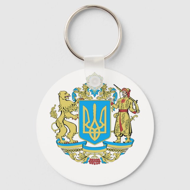 Porte-clés Symboles ukrainiens Cadeau du drapeau ukrainien po (Recto)