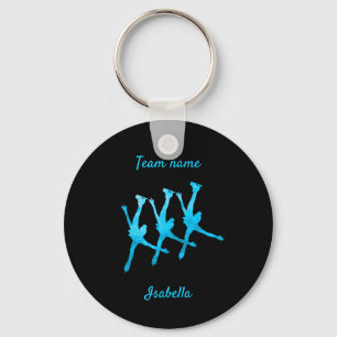 Porte-clés Synchronized skating keychain line turquoise blue