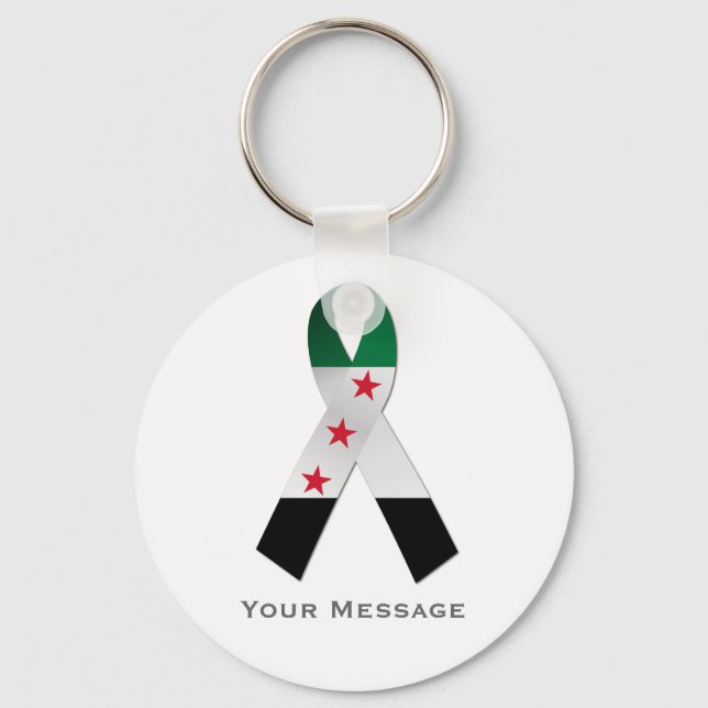 Porte-clés Syrie Porte - clé du ruban de sensibilisation au d (Recto)