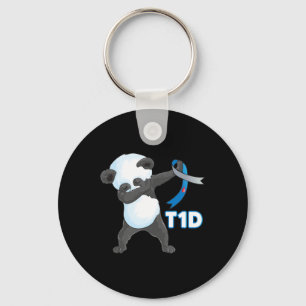 Porte-clés T1D Fun Cute Dabbing panda Type 1 Diabète Sensibil