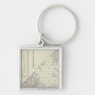 Porte-clés T2223S R1617E Carte de la section du comté de Tul