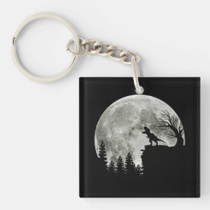 Porte-clés T Rex debout au Lune de Montagne Halloween