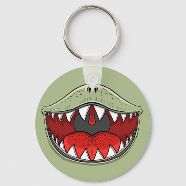 Porte-clés T-rex Dinosaur Carton pour enfants à bouche (Recto)