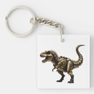 Porte-clés T-Rex Mech Steampunk – Bête Dino en laiton