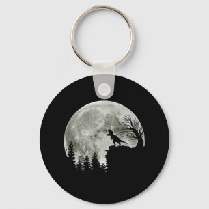 Porte-clés T-rex Roar Sur Montagne Halloween Lune Cadeau
