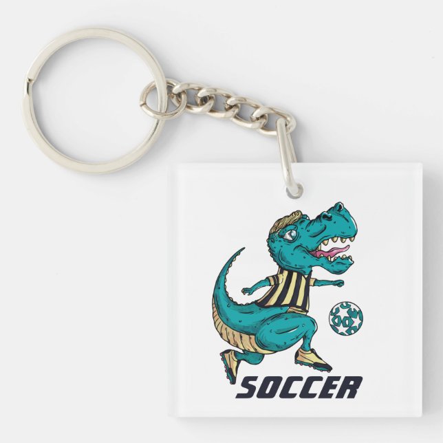 Porte-clés T-Rex Soccer Player Sports (Devant)