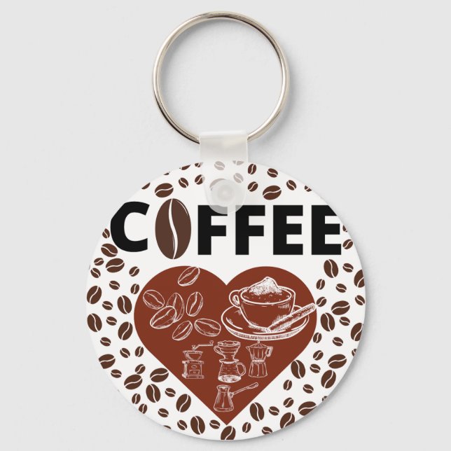 Porte-clés T-shirt amateur de café (Recto)