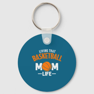 Porte-clés T-shirt ami vivant cette vie de maman basket-ball