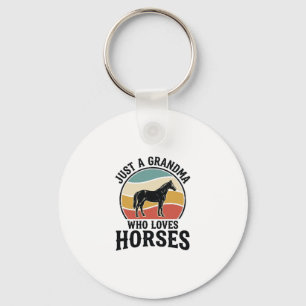 Porte-clés T-shirt avec gravure vintage Grand-mère aime les c