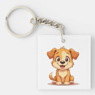 Porte-clés T-shirt avec un chiot mignon