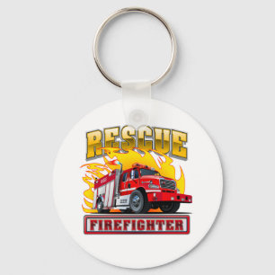 Porte-clés T-shirt Camion-feu