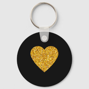 Porte-clés T-shirt cœur mignon à motif confettis pour la Sain