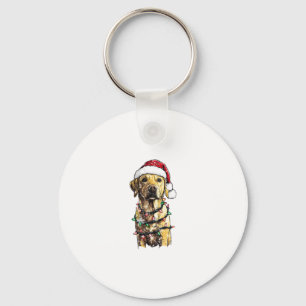 Porte-clés T-shirt de Noël avec Arbre et Chiens Labrador Retr