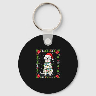 Porte-clés T-shirt de Noël drôle avec Boxer Blanc sale Pull d