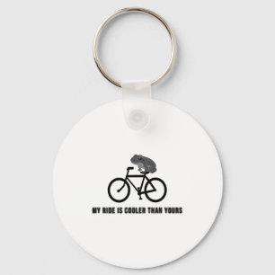 Porte-clés T-shirt drôle de grenouille à vélo Animal de cyc