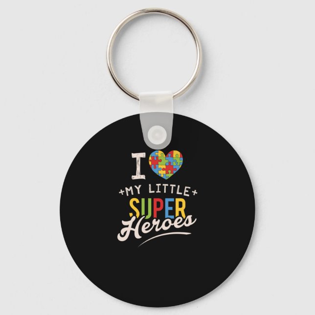 Porte-clés T-shirt du Mois de l'autisme pour enseignant d'édu (Recto)