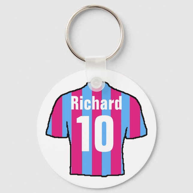Porte-clés T-shirt fan de football. (Recto)