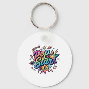 Porte-clés T-Shirt Graphique Drôle de Popcorn de Pop Star