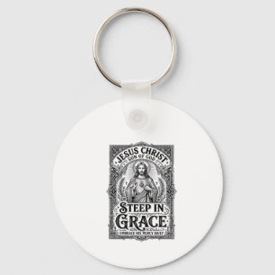 Porte-clés T-shirt graphique Jésus amateur de thé chrétien