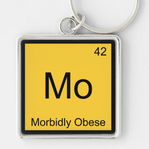 Porte-clés T-shirt Mo - Élement de Chimie Drôle pour Obèse Mo