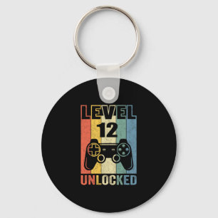 Porte-clés T-shirt Niveau 12 Débloqué Drôle de Joueur de Jeu 