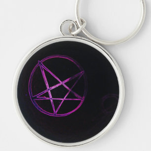 Porte-clés T-shirt pentagramme violet