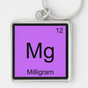 Porte-clés T-shirt symbole d'élément de chimie drôle Mg - Mil