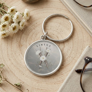 Porte-clés T-Shirt 'X' Monogramme de la Nature avec Fleurs & 