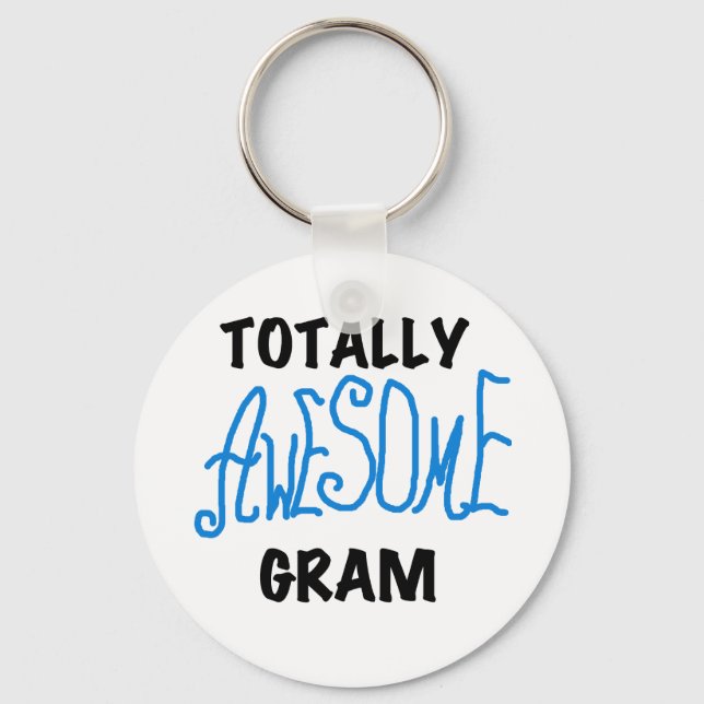 Porte-clés T-shirts bleus et cadeaux de gramme totalement (Recto)
