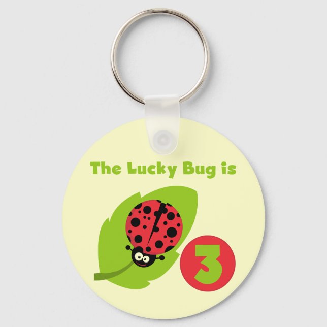 Porte-clés T-shirts et cadeaux 3e anniversaire Lucky Bug (Recto)