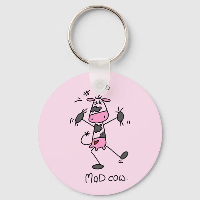Porte-clés T-shirts et cadeaux de vache folle (Recto)